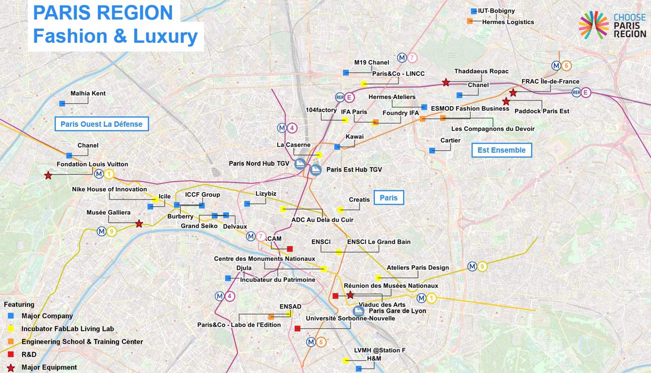 Paris Region - Fashion & Luxury map