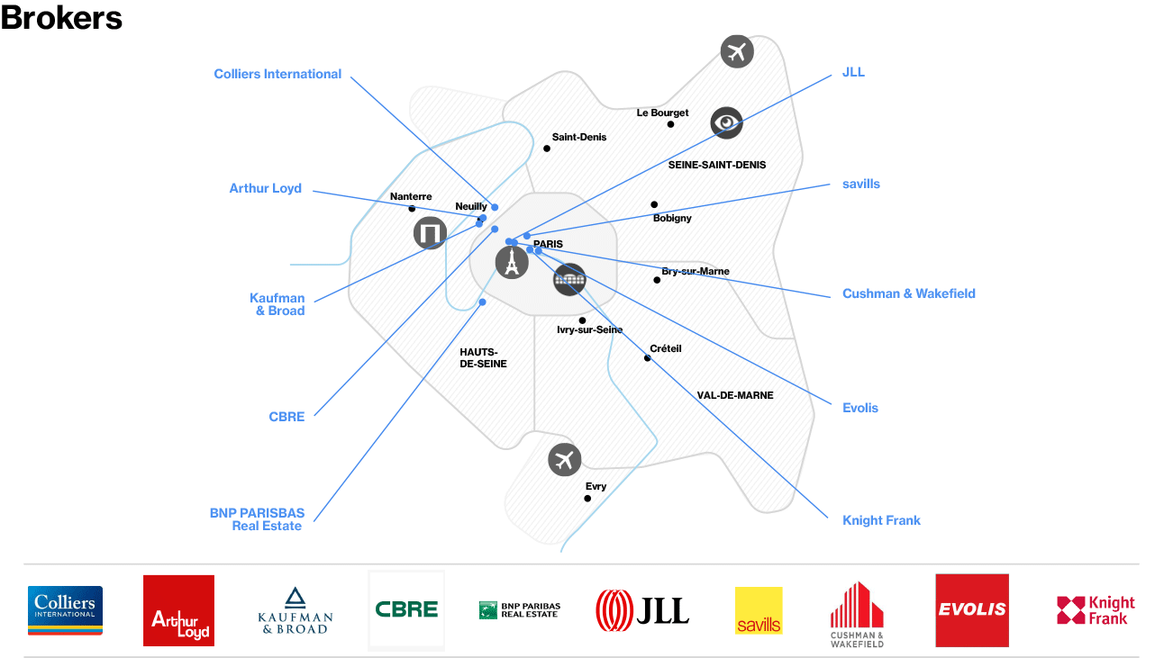 Real Estate - Map of Brokers in Paris Region Real Estate - Map of Brokers in Paris Region